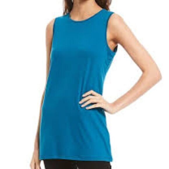 Eileen Fisher‎ Fine Tencel Jersey Crew Neck Sleevel - Picture 1 of 5